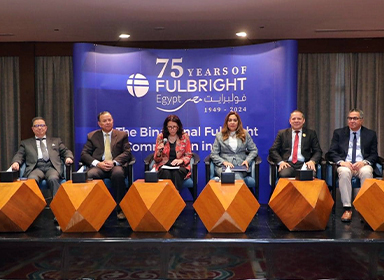 The President of New Mansoura University participates in the Fulbright Egypt Commission evening in Ras El-Bar